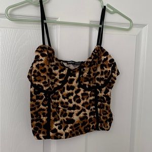Leopard print crop tank